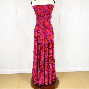 Floral pink maxi dress